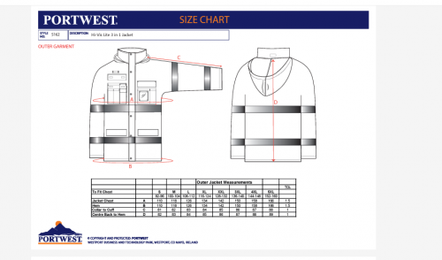 Jacheta Hi-Vis lite 3-in-1, galben/navy, regular, Portwest